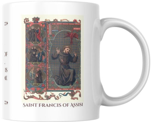 Saint Francis Assisi Catholic Prayer Ceramic Coffee Mug