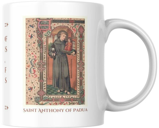 Saint Anthony Padua Catholic Prayer Ceramic Coffee Mug