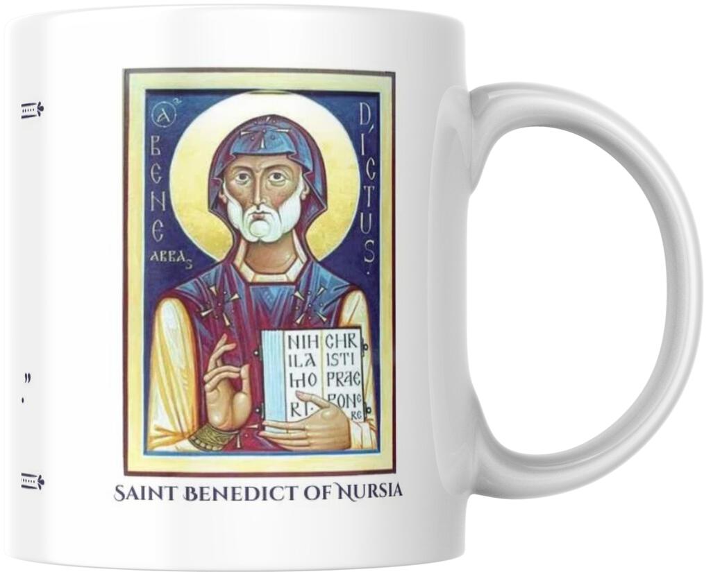 Saint Benedict Nursia Catholic Prayer Ceramic Coffee Mug