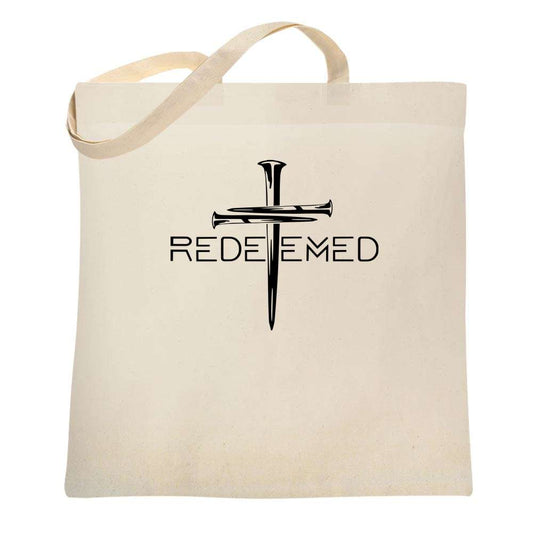 Redeemed Cross Nails Christian Ephesians Tote Bag 5273