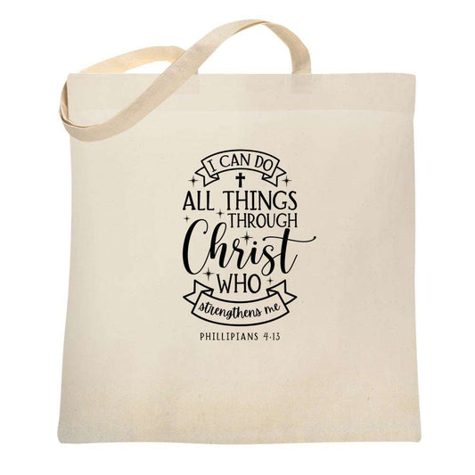 I Can Do All Things Through Christian Tote Bag 5283