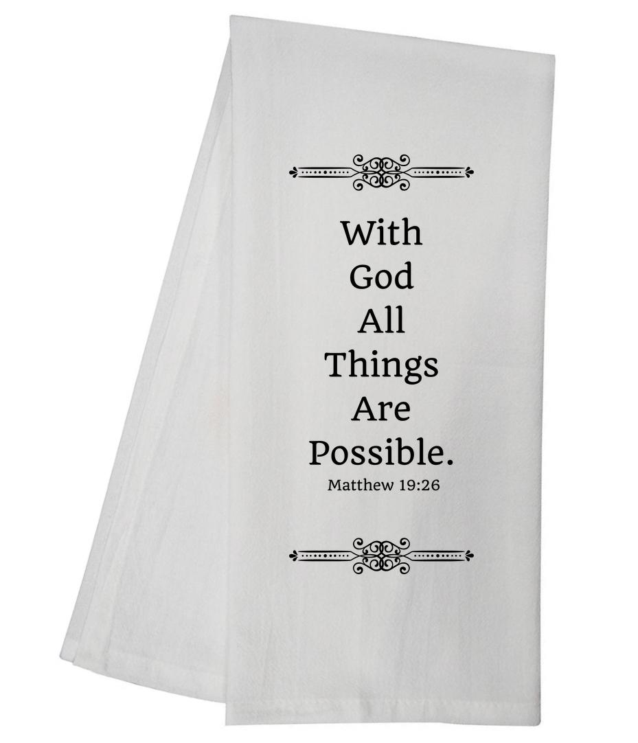 Matthew 19:26 Tea Towel 5519 GGTT250