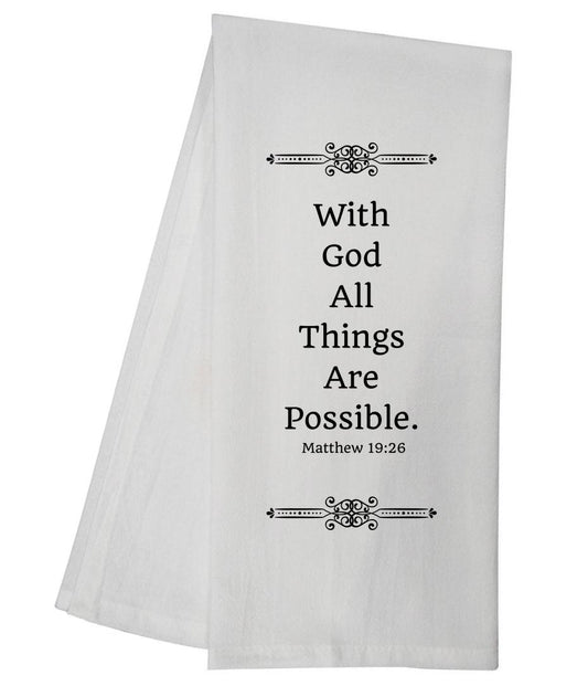 Matthew 19:26 Tea Towel 5519 GGTT250