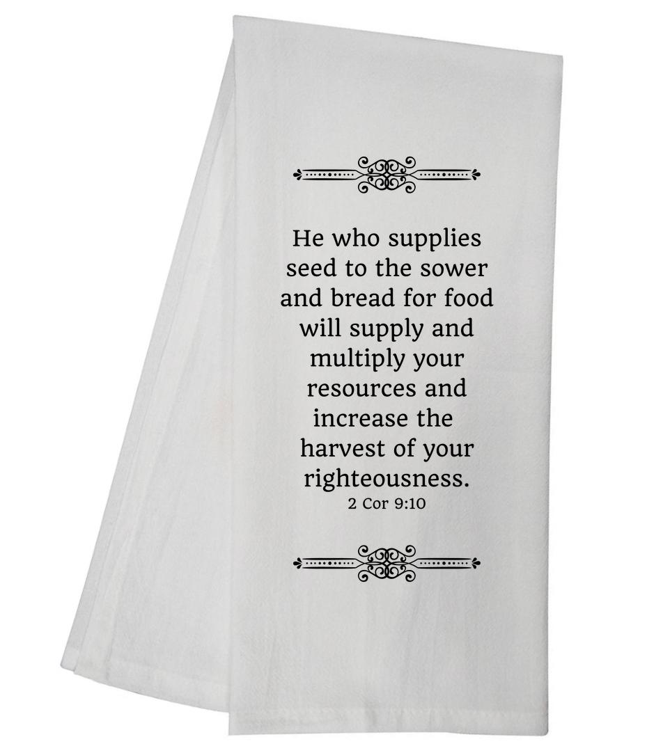 2 Corinthians 9:10 Tea Towel 5524 GGTT255