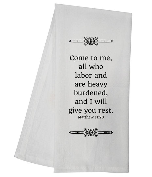 Matthew 11:28 Tea Towel 5526 GGTT257