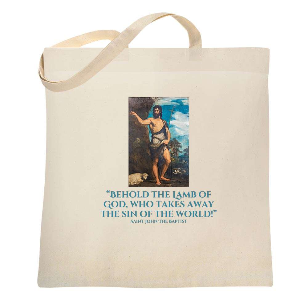 John The Baptist Behold The Lamb Of God Tote Bag 6687