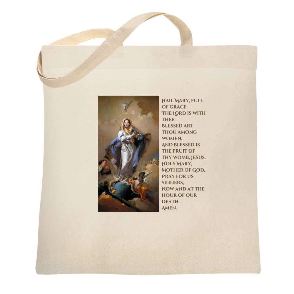 Immaculate Conception Hail Mary Prayer Tote Bag 6710